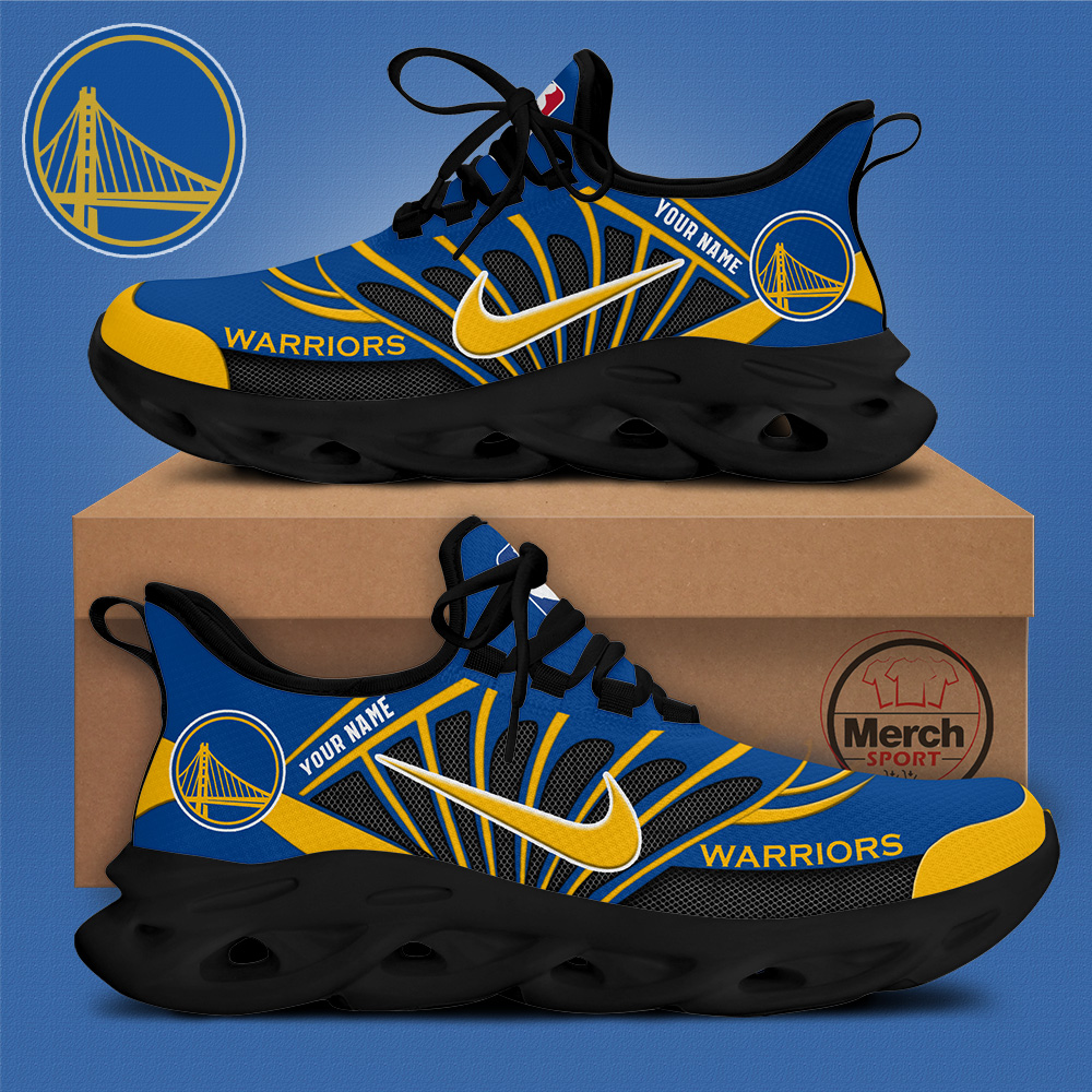 Golden State Warriors Personalized Max Soul Shoes - Famjoys Golden State Warriors Personalized Max Soul Shoes - Famjoys