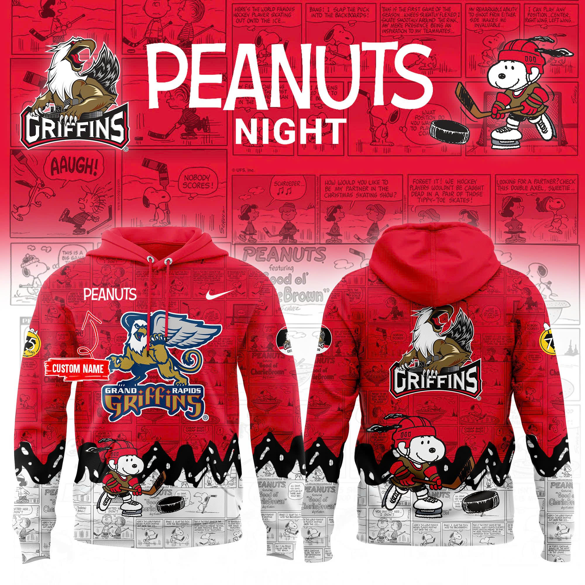 Grand Rapids Griffins 75th Anniversary of Hoodie - Famjoys Grand Rapids Griffins 75th Anniversary of Hoodie - Famjoys