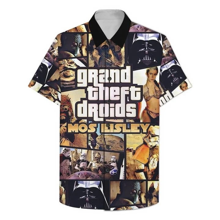 Grand Theft Droids Mos Eisley S Hawaiian Shirt - Famjoys Grand Theft Droids Mos Eisley S Hawaiian Shirt - Famjoys
