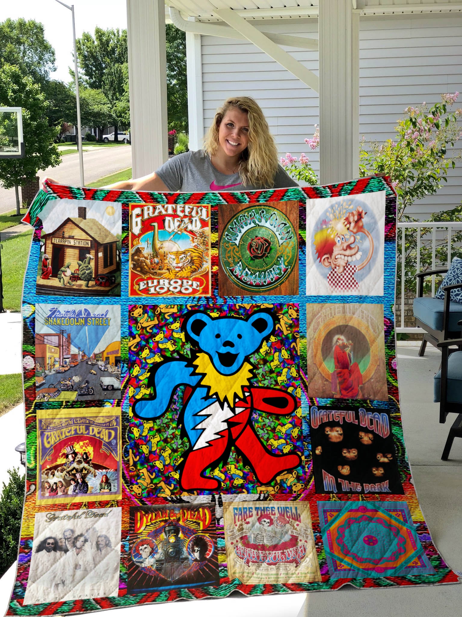 Grateful Dead Quilt Blanket Ver 14 - Famjoys Grateful Dead Quilt Blanket Ver 14 - Famjoys