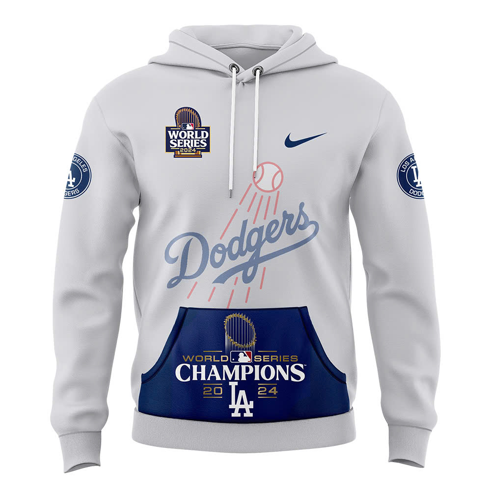 Gray Los Angeles Dodgers World Series Champions Hoodie - Famjoys Gray Los Angeles Dodgers World Series Champions Hoodie - Famjoys