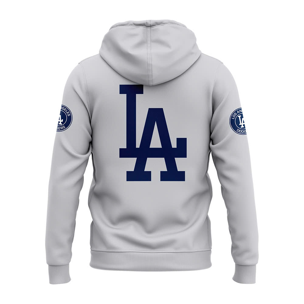 Gray Los Angeles Dodgers World Series Champions Hoodie - Famjoys Gray Los Angeles Dodgers World Series Champions Hoodie - Famjoys