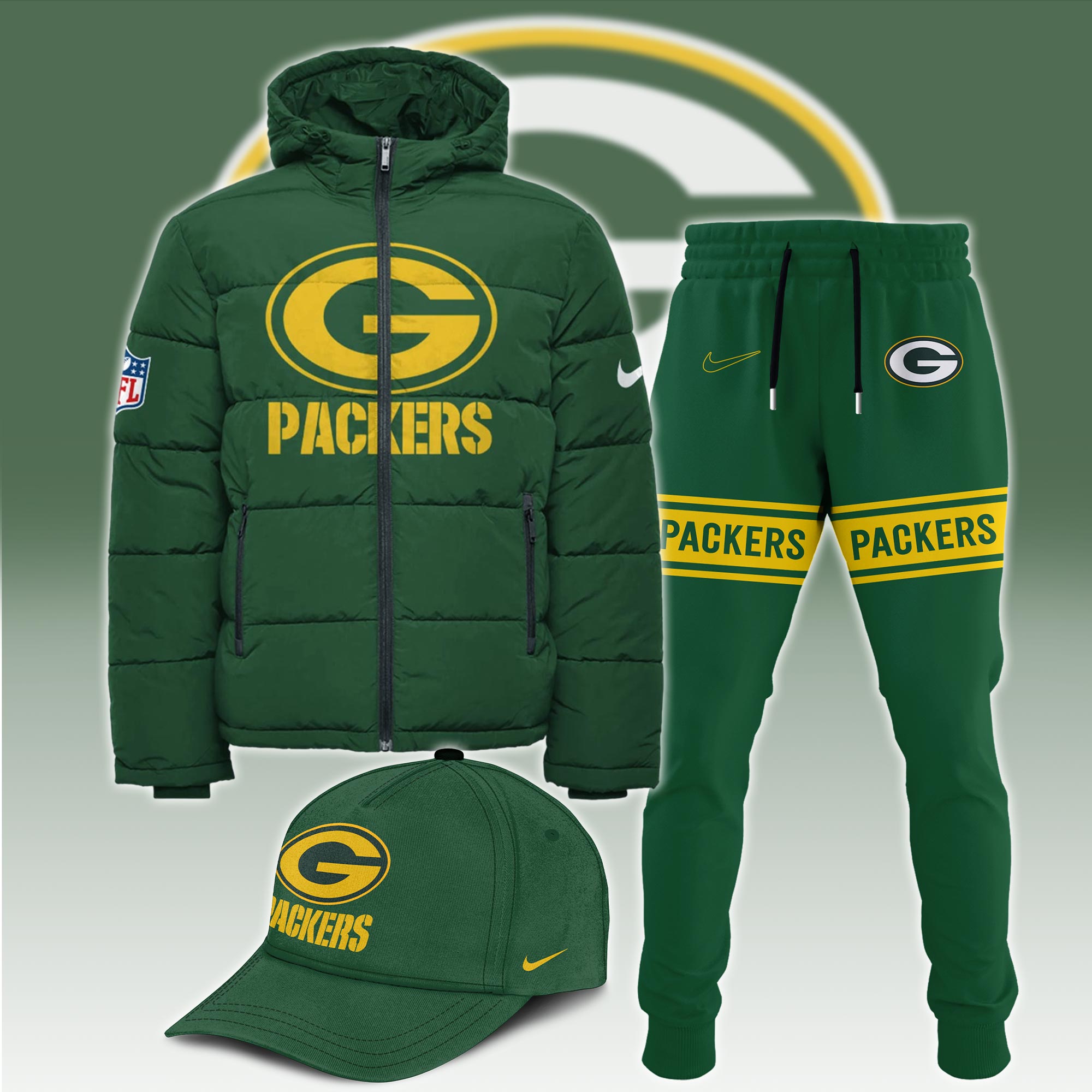 Green Bay Packer Down Jacket - Famjoys Green Bay Packer Down Jacket - Famjoys