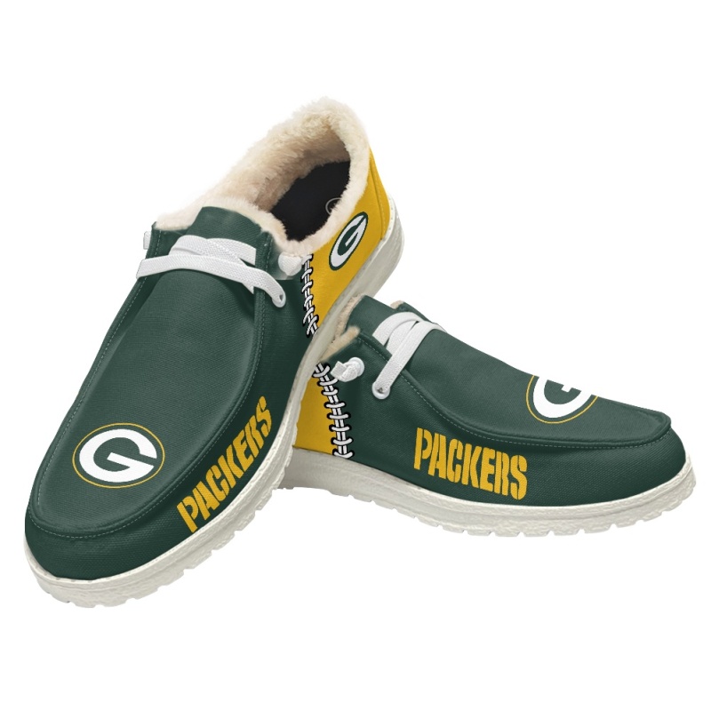 Green Bay Packers – Hey Dude Wendy With Warm Fur Lining - Famjoys Green Bay Packers – Hey Dude Wendy With Warm Fur Lining - Famjoys