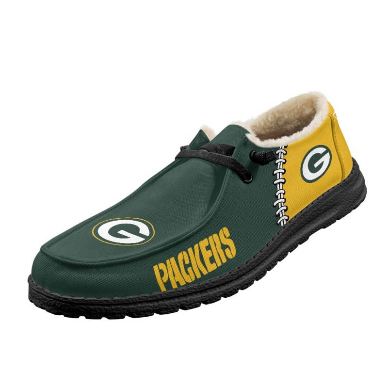 Green Bay Packers – Hey Dude Wendy With Warm Fur Lining - Famjoys Green Bay Packers – Hey Dude Wendy With Warm Fur Lining - Famjoys