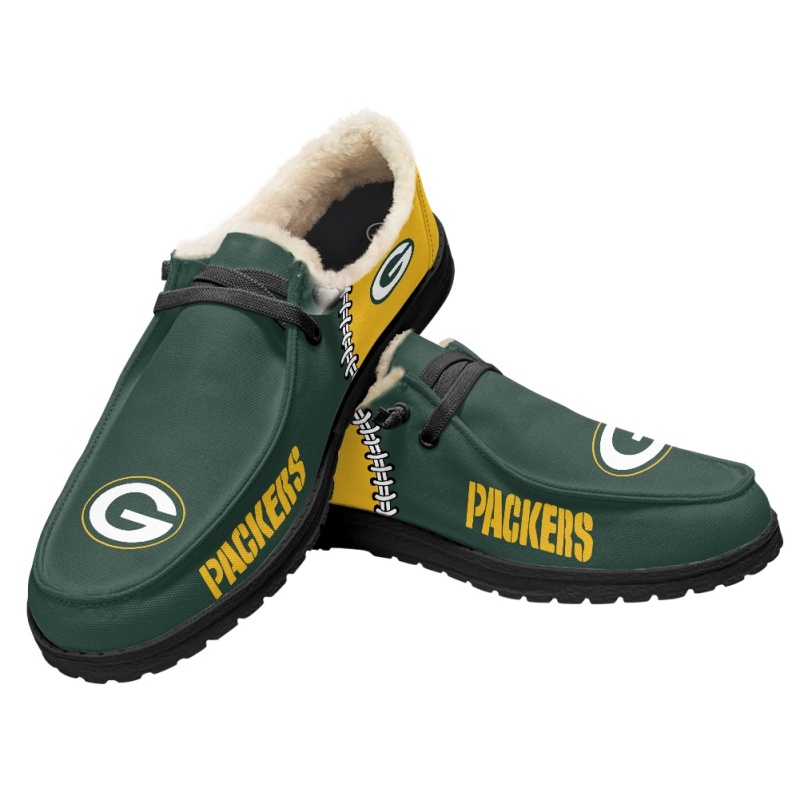 Green Bay Packers – Hey Dude Wendy With Warm Fur Lining - Famjoys Green Bay Packers – Hey Dude Wendy With Warm Fur Lining - Famjoys