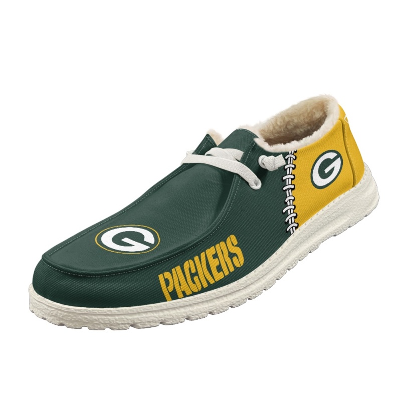 Green Bay Packers – Hey Dude Wendy With Warm Fur Lining - Famjoys Green Bay Packers – Hey Dude Wendy With Warm Fur Lining - Famjoys