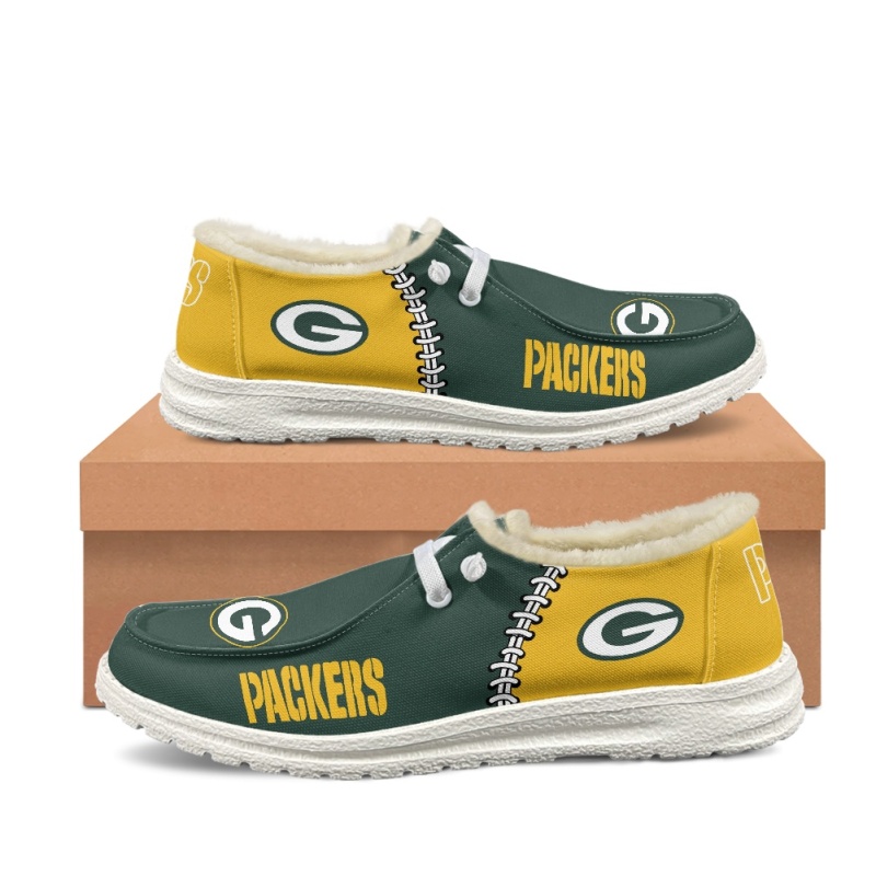 Green Bay Packers – Hey Dude Wendy With Warm Fur Lining - Famjoys Green Bay Packers – Hey Dude Wendy With Warm Fur Lining - Famjoys