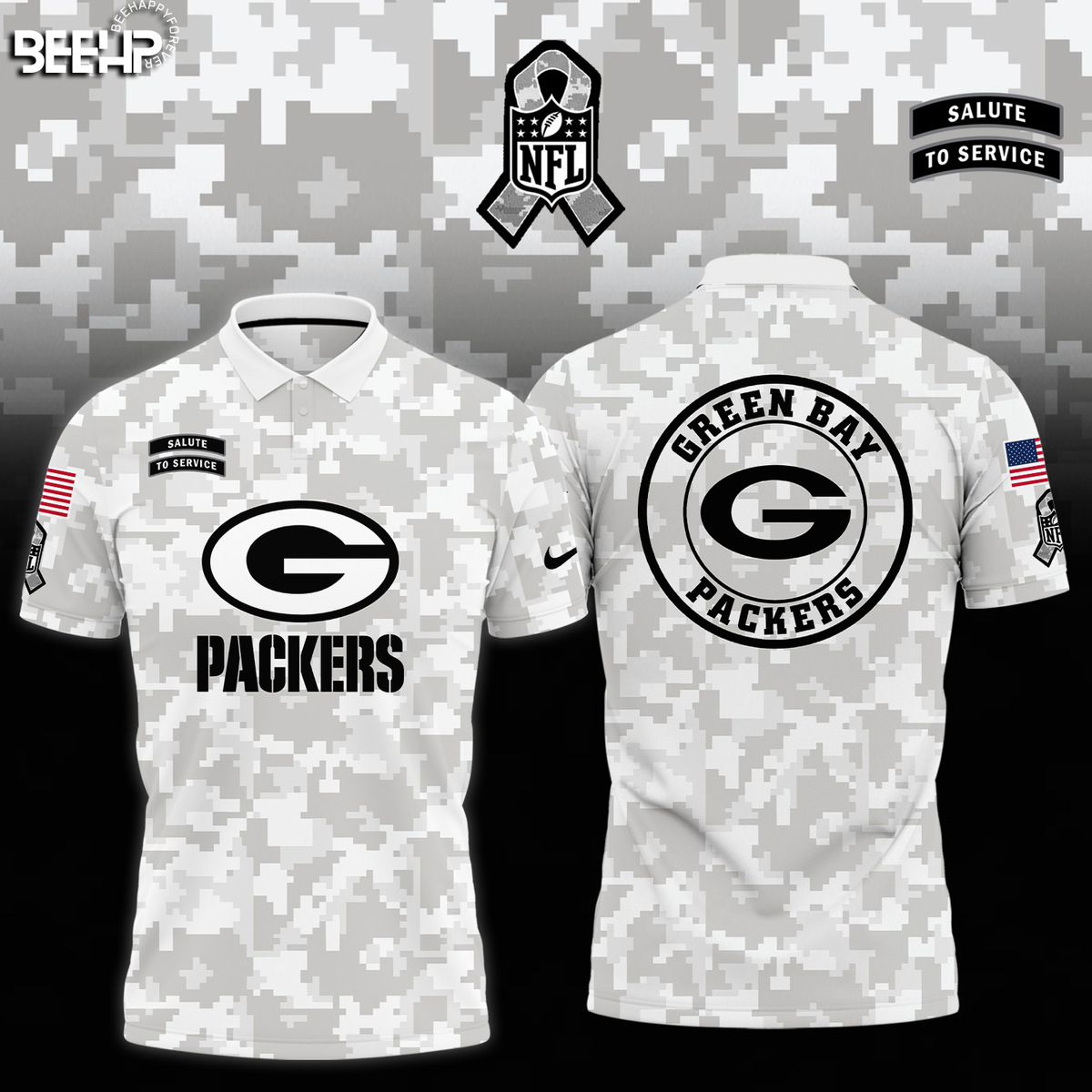 Green Bay Packers Camo Salute to Service Combo - Famjoys Green Bay Packers Camo Salute to Service Combo - Famjoys