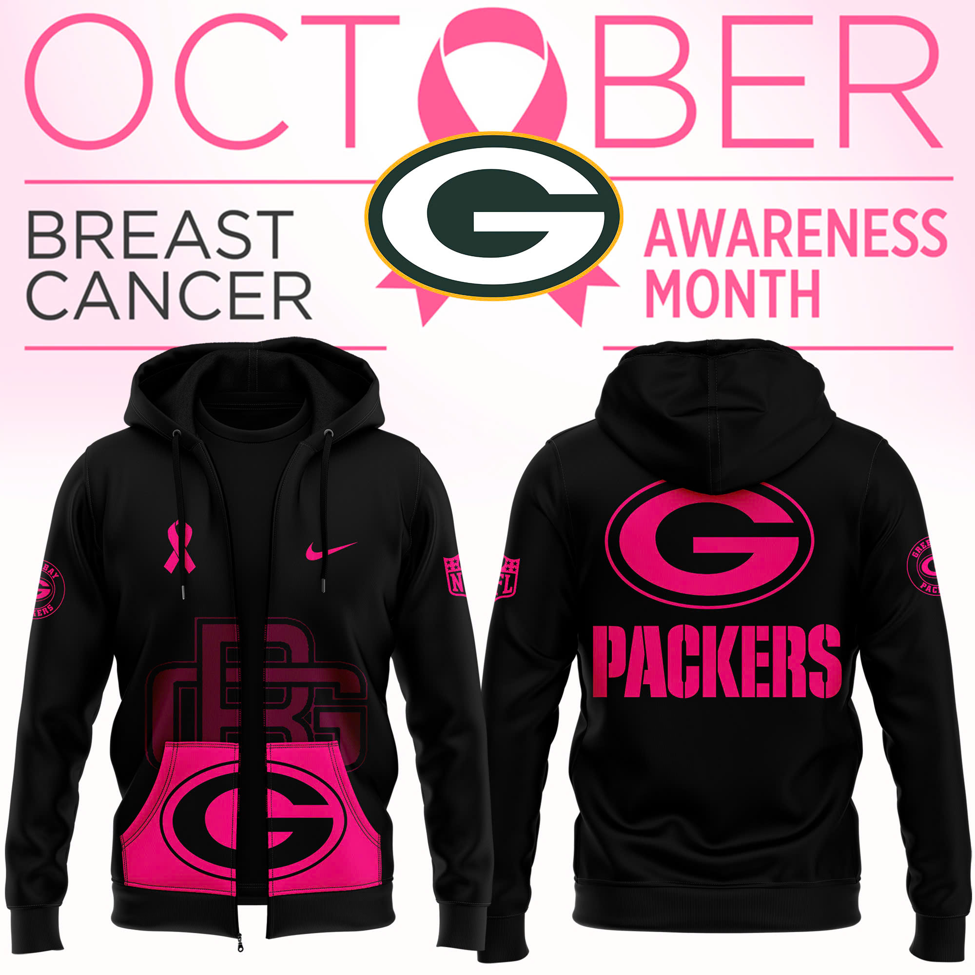 Green Bay Packers Crucial Catch Club Pullover Zip Hoodie - Famjoys Green Bay Packers Crucial Catch Club Pullover Zip Hoodie - Famjoys