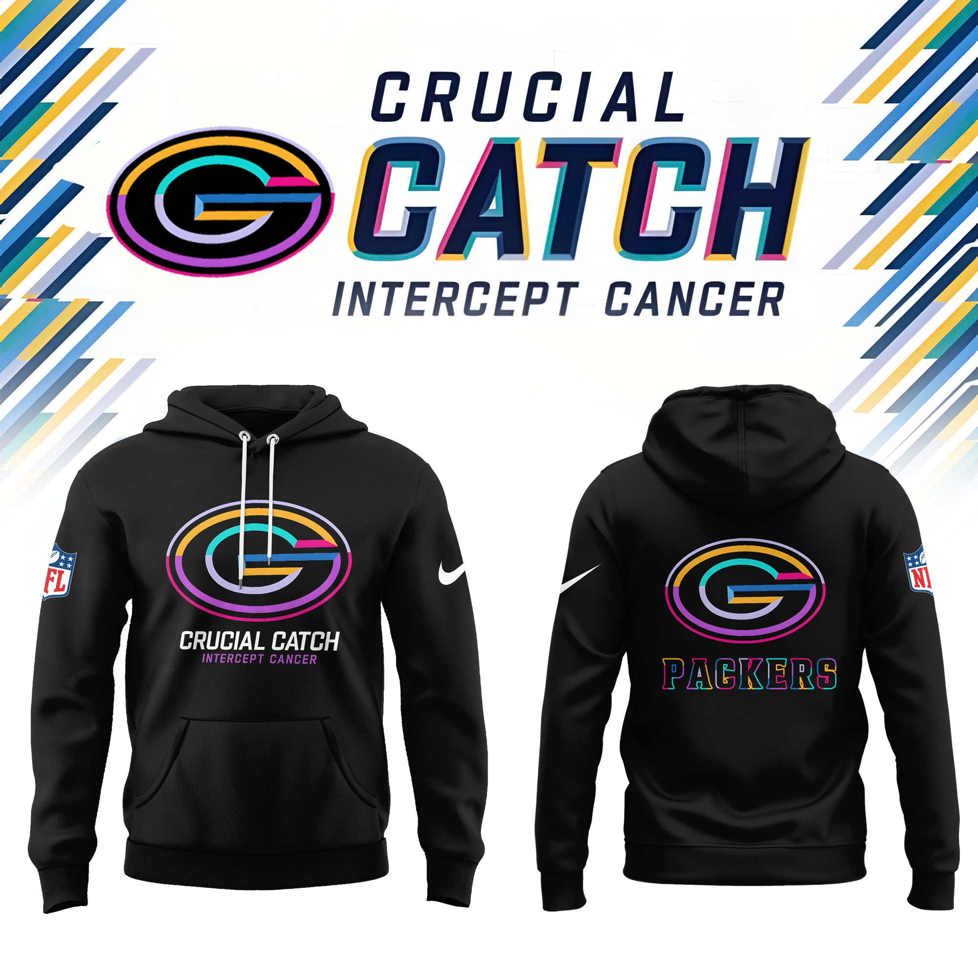 Green Bay Packers Crucial Catch Hoodie - Famjoys Green Bay Packers Crucial Catch Hoodie - Famjoys