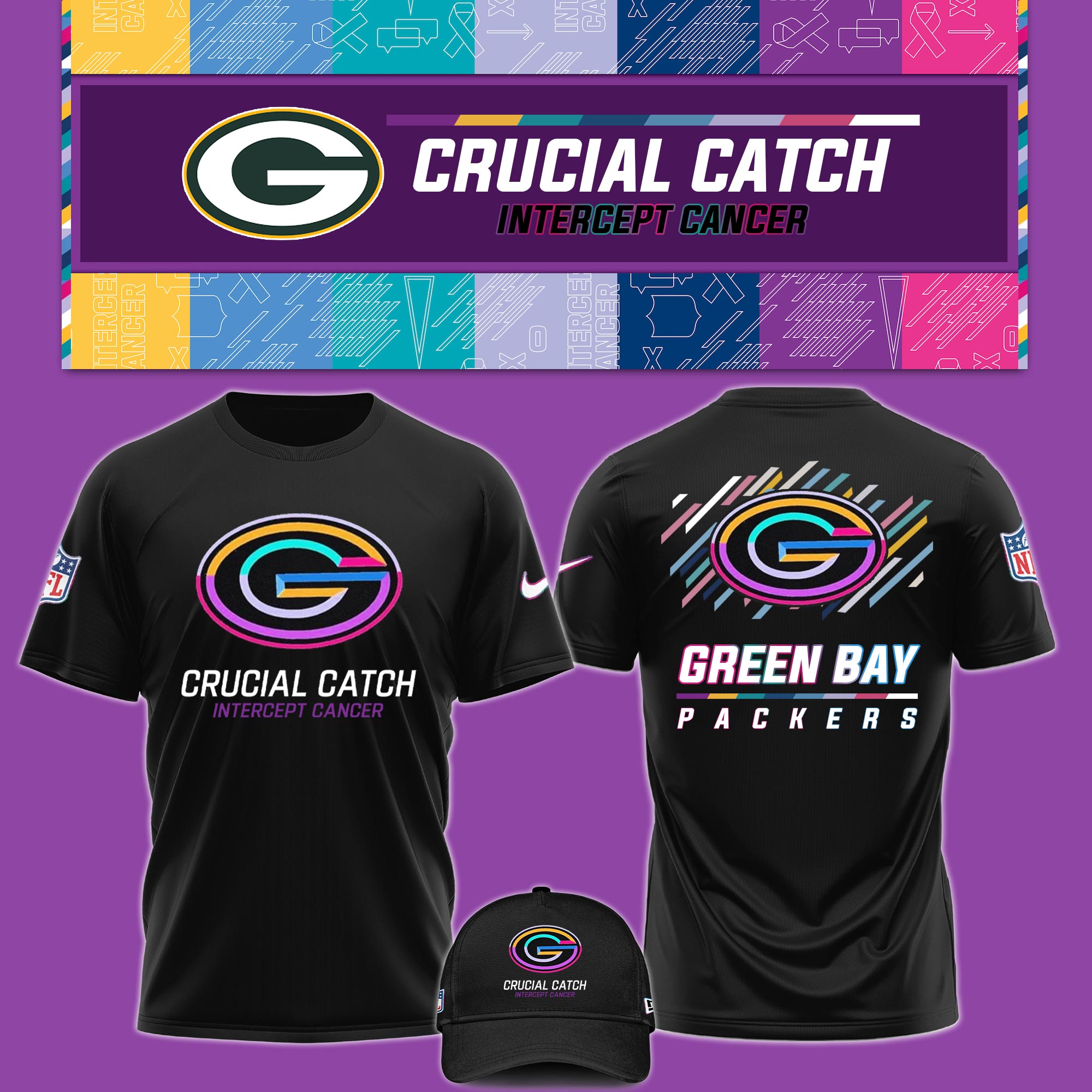 Green Bay Packers Crucial Catch Hoodie - Famjoys Green Bay Packers Crucial Catch Hoodie - Famjoys
