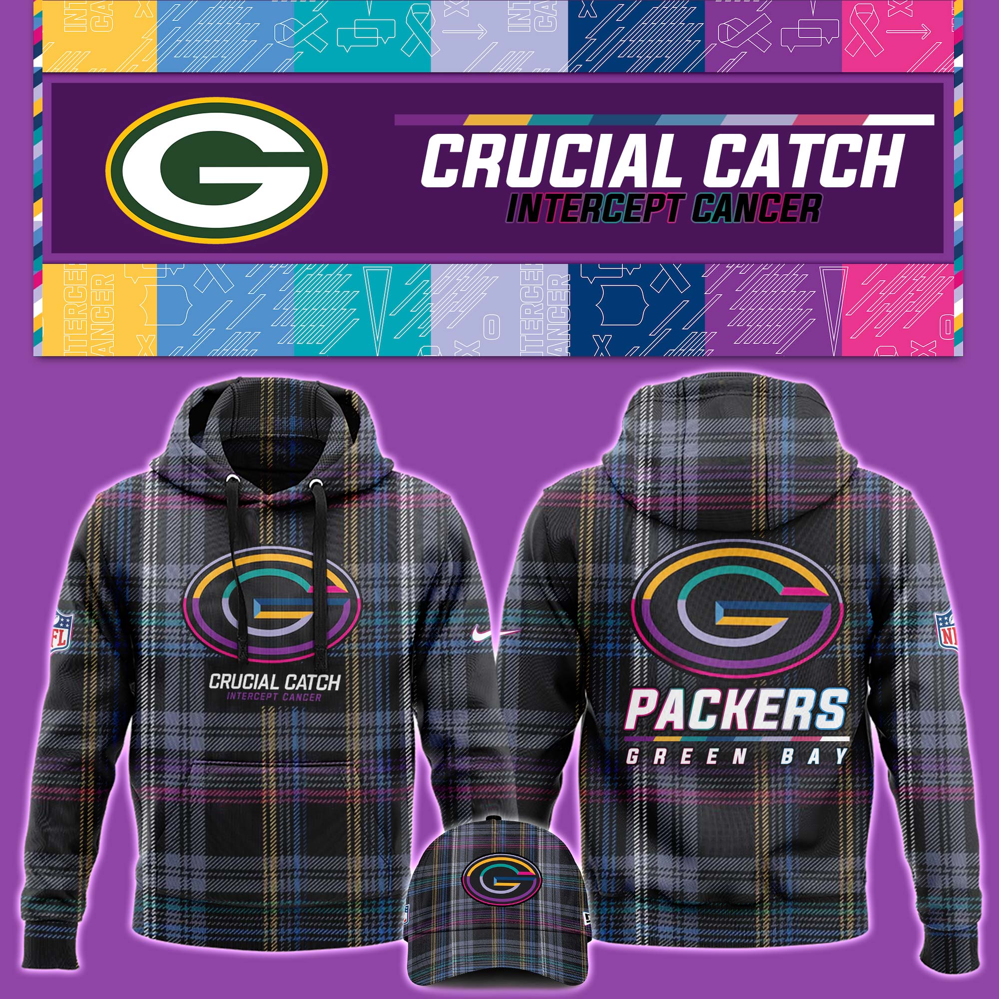 Green Bay Packers Crucial Catch Hoodie V2 - Famjoys Green Bay Packers Crucial Catch Hoodie V2 - Famjoys