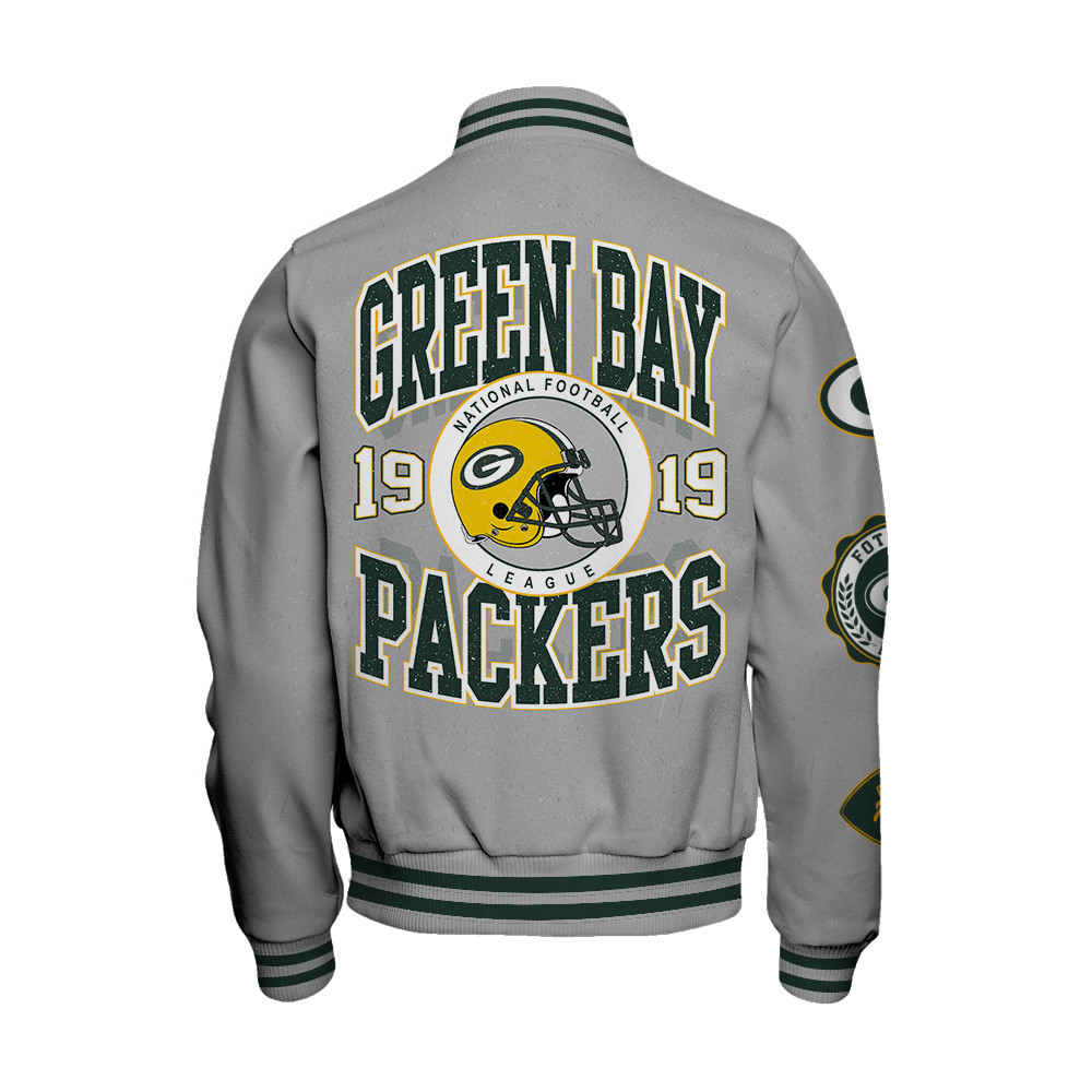 Green Bay Packers - Feel The Power Unisex Varsity Jacket - Famjoys Green Bay Packers - Feel The Power Unisex Varsity Jacket - Famjoys