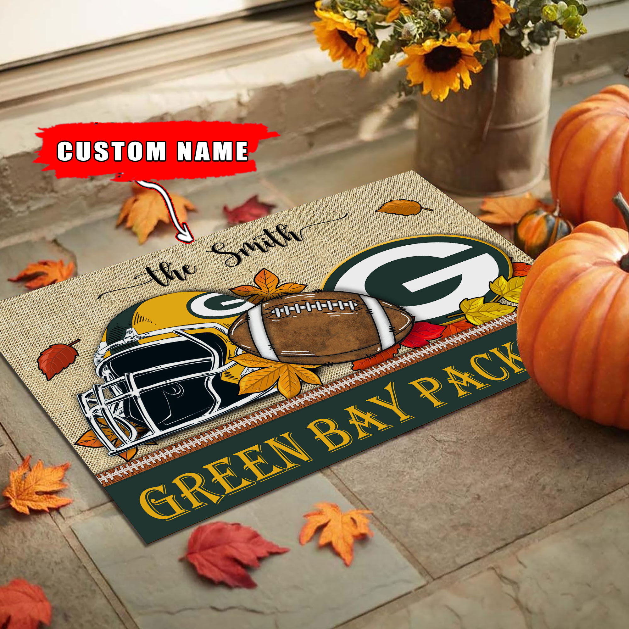Green Bay Packers Football Doormat - Famjoys Green Bay Packers Football Doormat - Famjoys