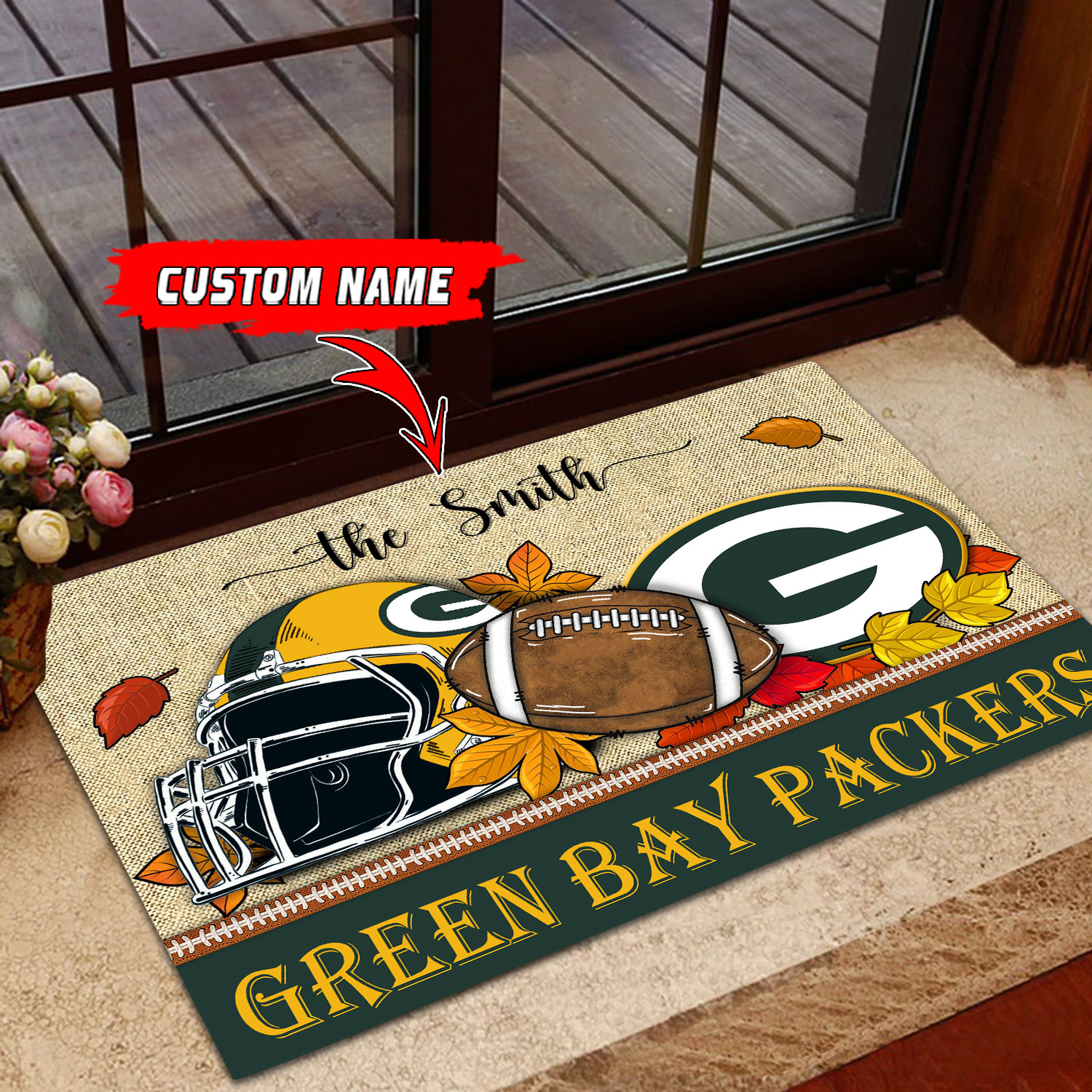 Green Bay Packers Football Doormat - Famjoys Green Bay Packers Football Doormat - Famjoys