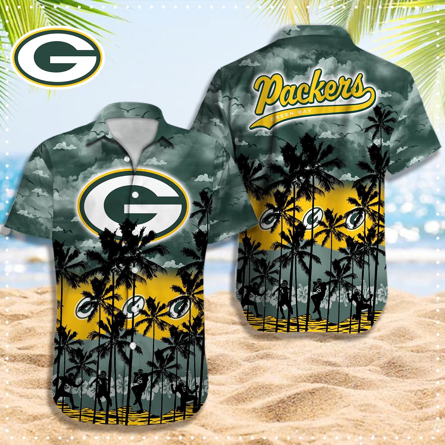 Green Bay Packers Hawaiian Shirt - Famjoys Green Bay Packers Hawaiian Shirt - Famjoys