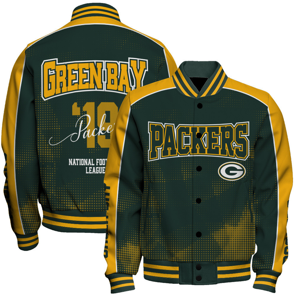 Green Bay Packers - Heart Beats In Unison Unisex Varsity Jacket - Famjoys Green Bay Packers - Heart Beats In Unison Unisex Varsity Jacket - Famjoys