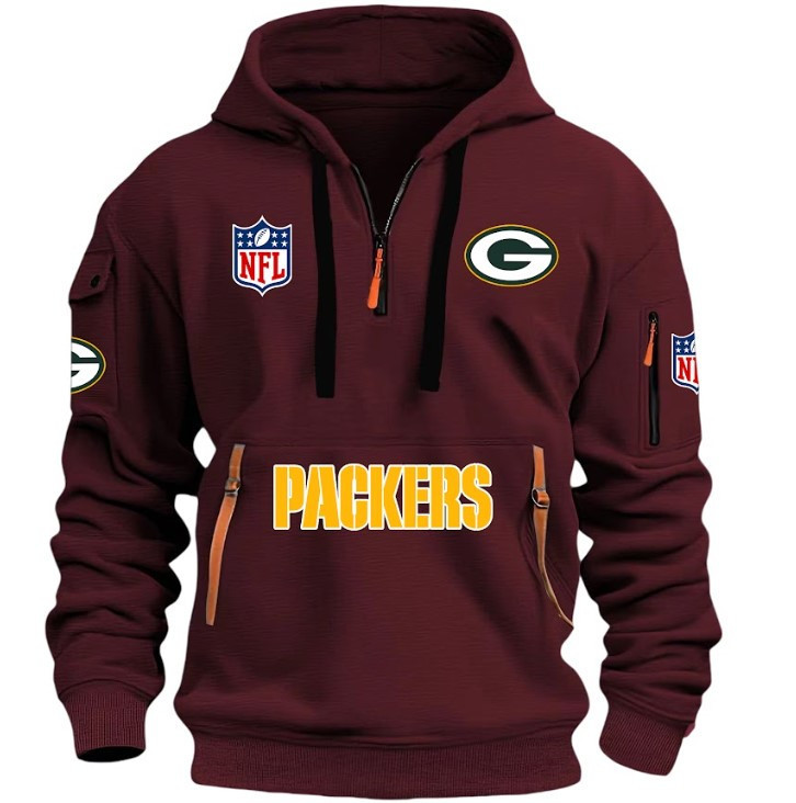 Green Bay Packers - HOODIE HALF ZIPPER - QTA405111344 - Famjoys Green Bay Packers - HOODIE HALF ZIPPER - QTA405111344 - Famjoys