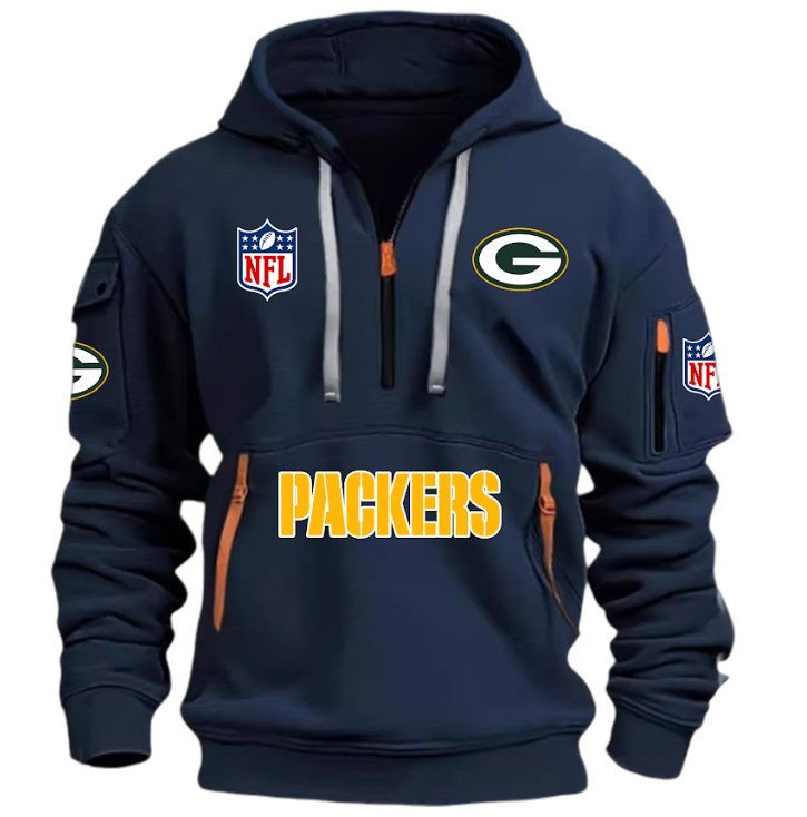 Green Bay Packers - HOODIE HALF ZIPPER - QTA405111344 - Famjoys Green Bay Packers - HOODIE HALF ZIPPER - QTA405111344 - Famjoys