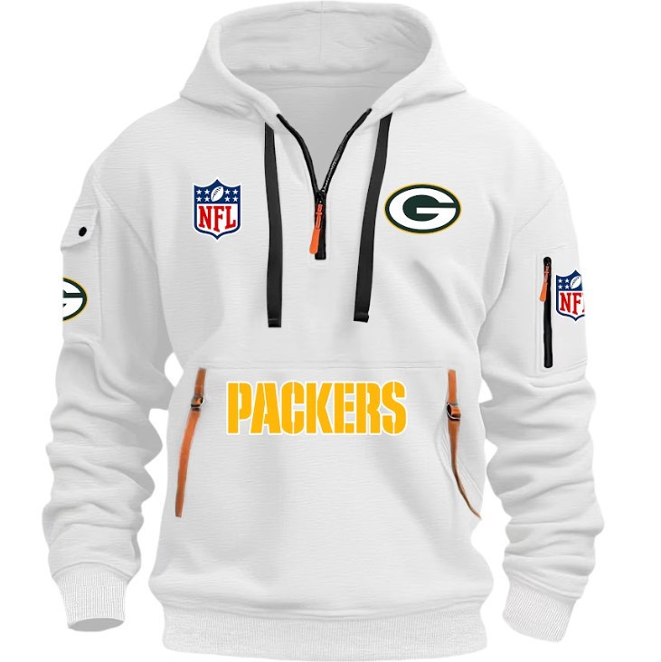 Green Bay Packers - HOODIE HALF ZIPPER - QTA405111344 - Famjoys Green Bay Packers - HOODIE HALF ZIPPER - QTA405111344 - Famjoys