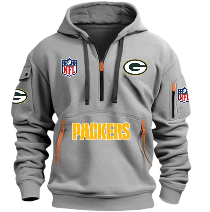 Green Bay Packers - HOODIE HALF ZIPPER - QTA405111344 - Famjoys Green Bay Packers - HOODIE HALF ZIPPER - QTA405111344 - Famjoys