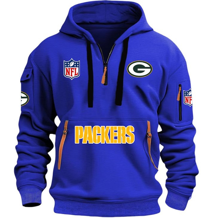 Green Bay Packers - HOODIE HALF ZIPPER - QTA405111344 - Famjoys Green Bay Packers - HOODIE HALF ZIPPER - QTA405111344 - Famjoys