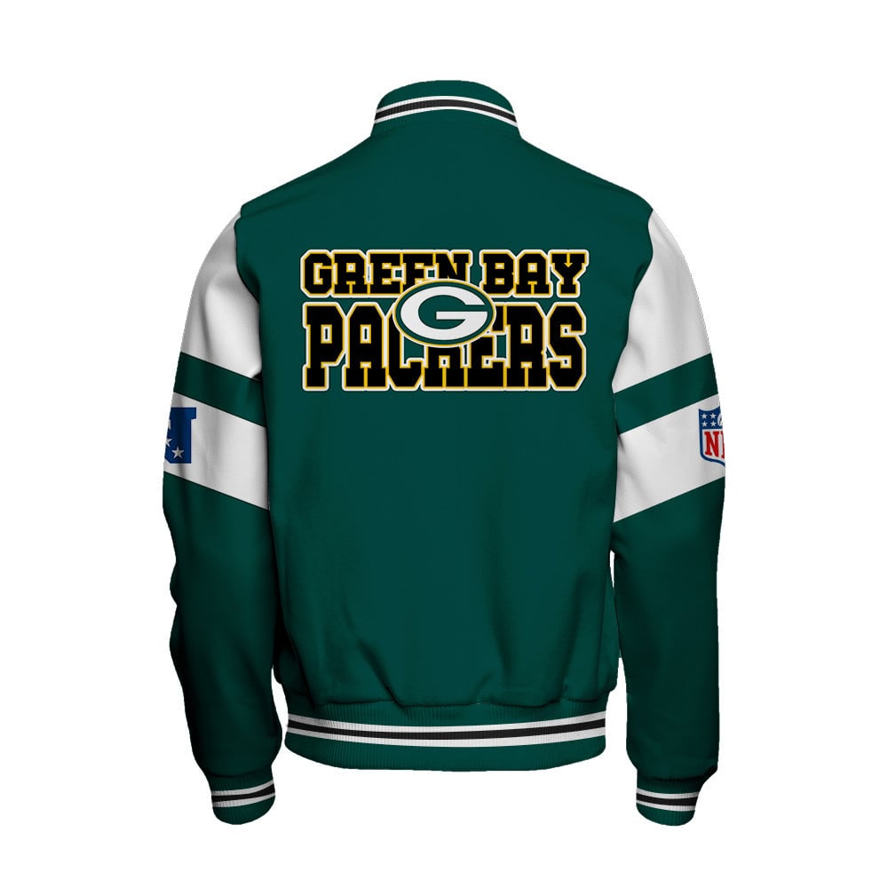 Green Bay Packers National Football Conference Unisex Varsity Jacket V11 - Famjoys Green Bay Packers National Football Conference Unisex Varsity Jacket V11 - Famjoys