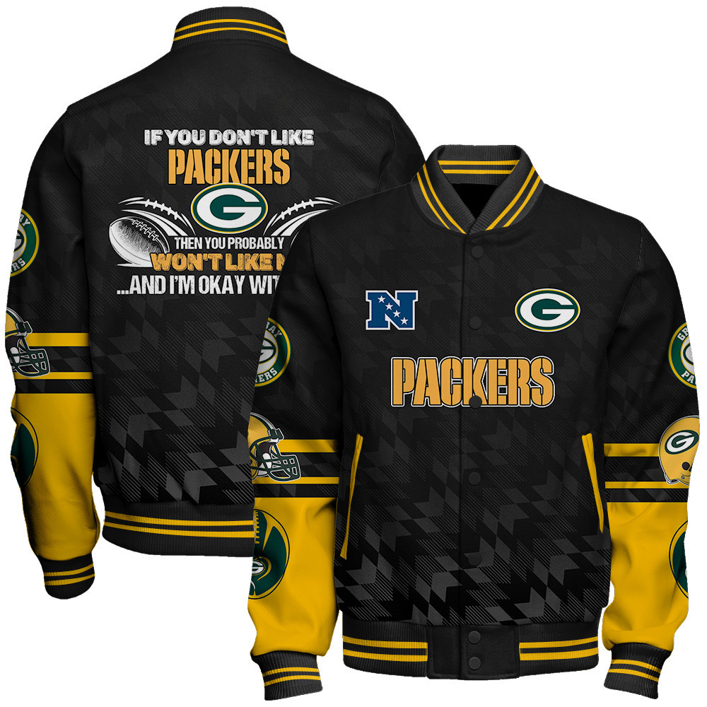 Green Bay Packers National Football Conference Unisex Varsity Jacket V12 - Famjoys Green Bay Packers National Football Conference Unisex Varsity Jacket V12 - Famjoys