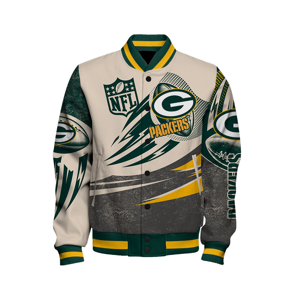 Green Bay Packers - National Football League Customized AOP Varsity Jacket V10 - Famjoys Green Bay Packers - National Football League Customized AOP Varsity Jacket V10 - Famjoys