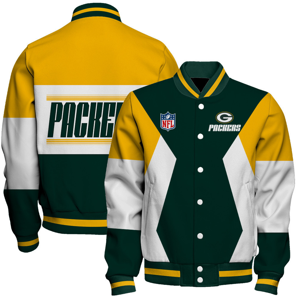 Green Bay Packers National Football League Unisex Varsity Jacket - Famjoys Green Bay Packers National Football League Unisex Varsity Jacket - Famjoys