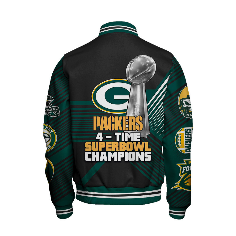 Green Bay Packers National Football League Varsity Jacket STM V2 - Famjoys Green Bay Packers National Football League Varsity Jacket STM V2 - Famjoys