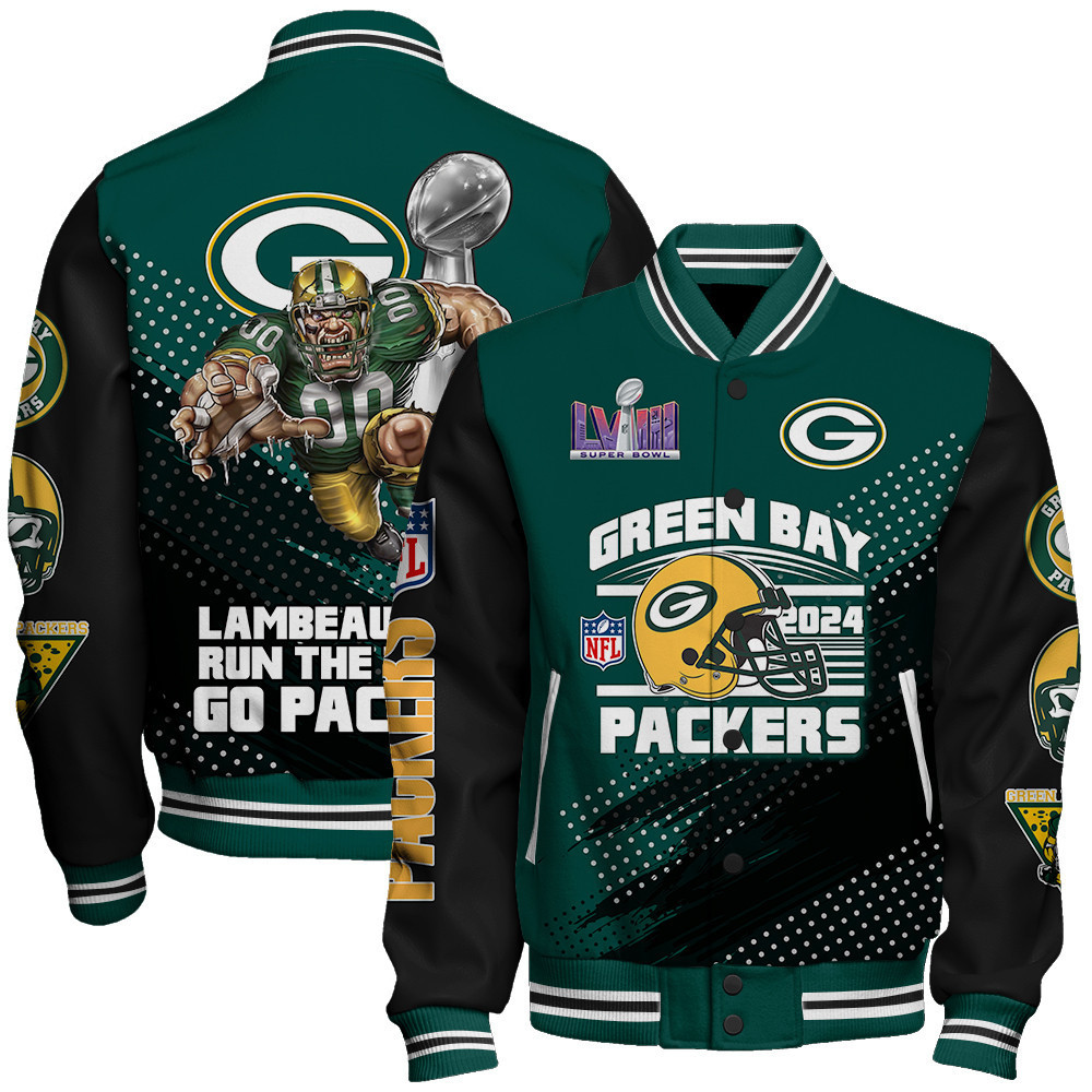 Green Bay Packers National Football League Varsity Jacket STM V3 - Famjoys Green Bay Packers National Football League Varsity Jacket STM V3 - Famjoys