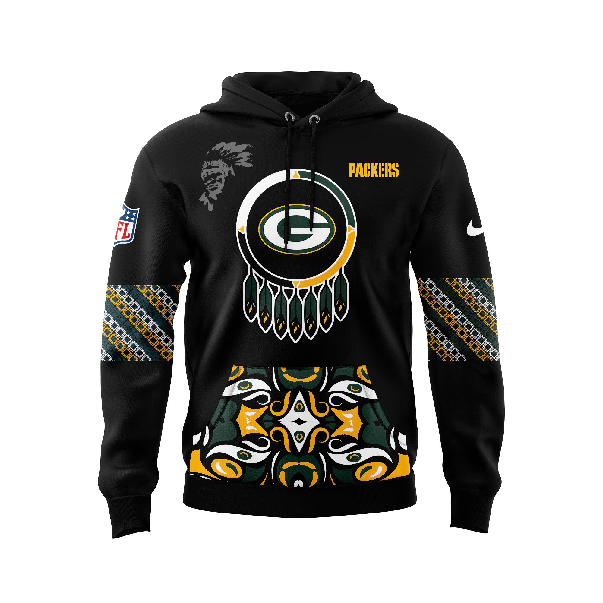 Green Bay Packers Native American Heritage Month Premium Pullover Hoodie - Famjoys Green Bay Packers Native American Heritage Month Premium Pullover Hoodie - Famjoys