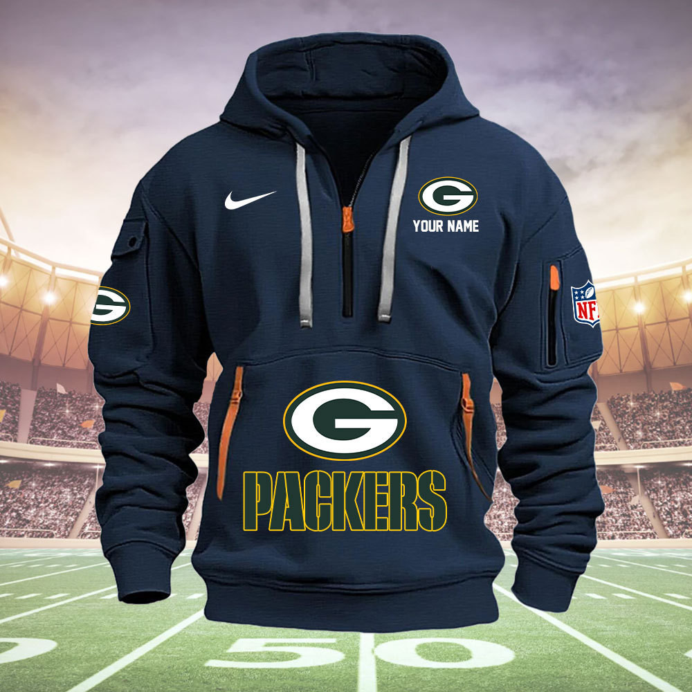 Green Bay Packers New Personalized Quarter Zip Hoodie AZBTQZH000020 - Famjoys Green Bay Packers New Personalized Quarter Zip Hoodie AZBTQZH000020 - Famjoys