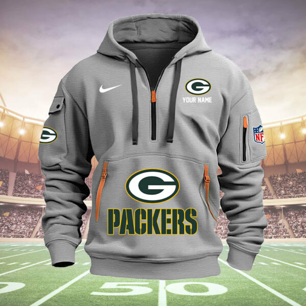 Green Bay Packers New Personalized Quarter Zip Hoodie AZBTQZH000020 - Famjoys Green Bay Packers New Personalized Quarter Zip Hoodie AZBTQZH000020 - Famjoys