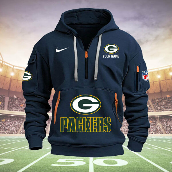 Green Bay Packers New Personalized Quarter Zip Hoodie AZBTQZH000020 - Famjoys Green Bay Packers New Personalized Quarter Zip Hoodie AZBTQZH000020 - Famjoys