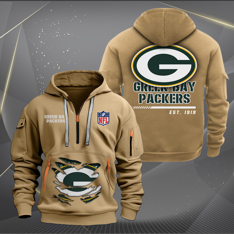 Green Bay Packers New Personalized Quarter Zip Hoodie AZBTQZH000106 - Famjoys Green Bay Packers New Personalized Quarter Zip Hoodie AZBTQZH000106 - Famjoys