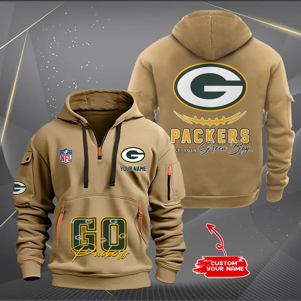 Green Bay Packers New Personalized Quarter Zip Hoodie AZBTQZH000161 - Famjoys Green Bay Packers New Personalized Quarter Zip Hoodie AZBTQZH000161 - Famjoys