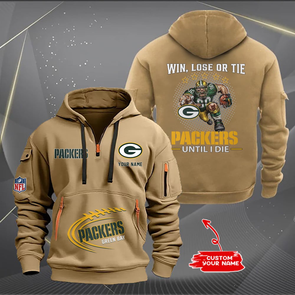 Green Bay Packers New Personalized Quarter Zip Hoodie AZBTQZH000175 - Famjoys Green Bay Packers New Personalized Quarter Zip Hoodie AZBTQZH000175 - Famjoys