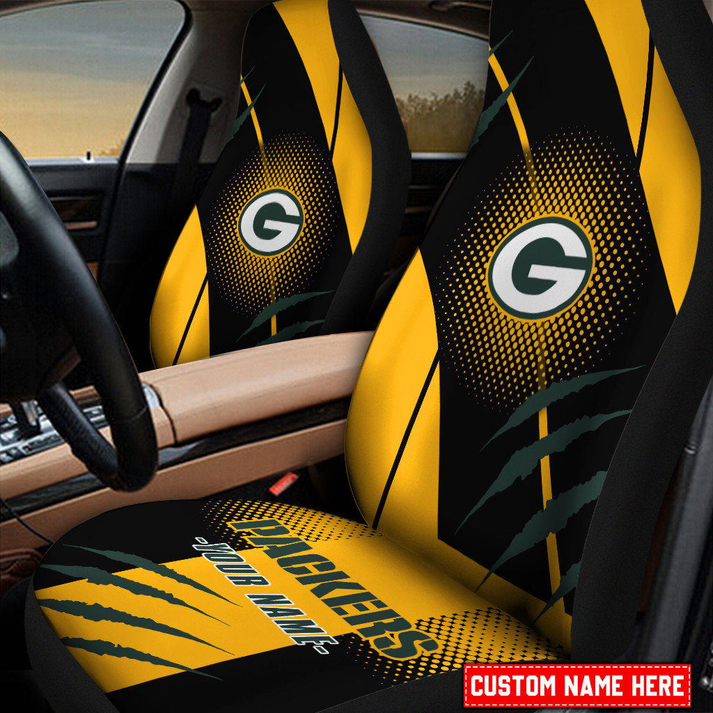 Green Bay Packers Personalized Car Seat Covers BG491 - Famjoys Green Bay Packers Personalized Car Seat Covers BG491 - Famjoys
