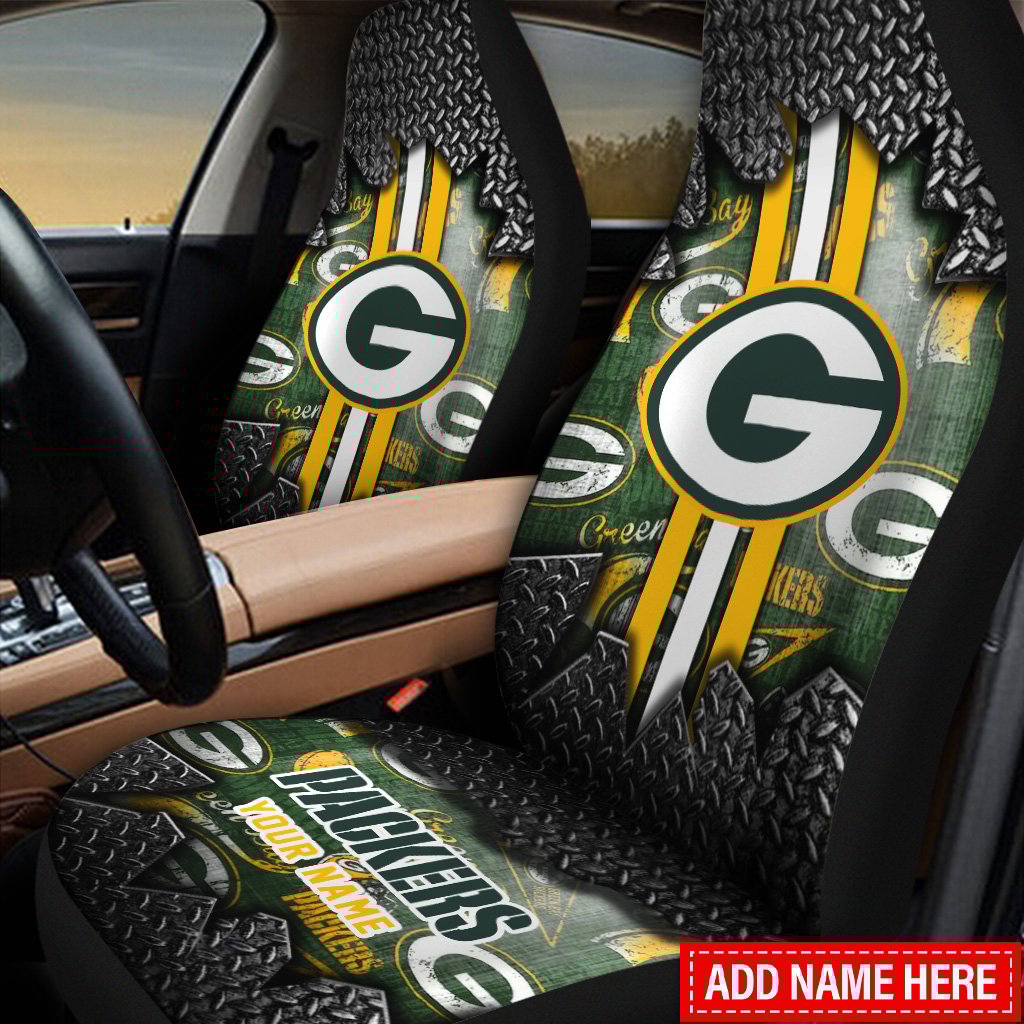 Green Bay Packers Personalized Car Seat Covers BG608 - Famjoys Green Bay Packers Personalized Car Seat Covers BG608 - Famjoys