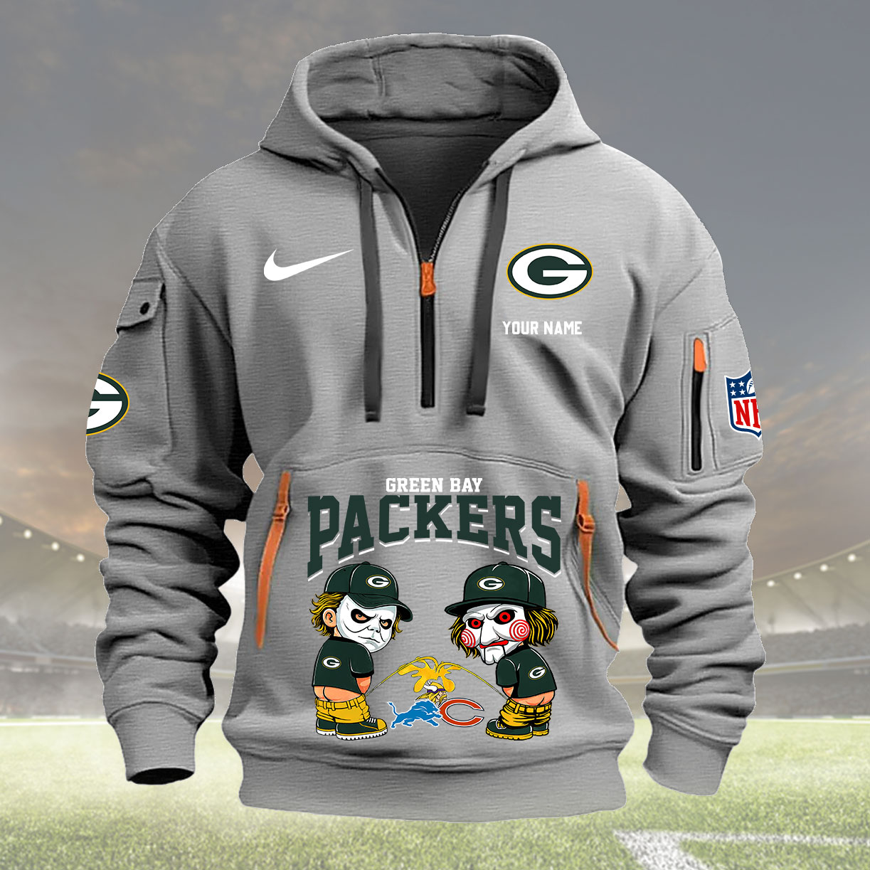 Green Bay Packers Personalized Quarter Zip Hoodie New Collection AZBTQZH000287 - Famjoys Green Bay Packers Personalized Quarter Zip Hoodie New Collection AZBTQZH000287 - Famjoys