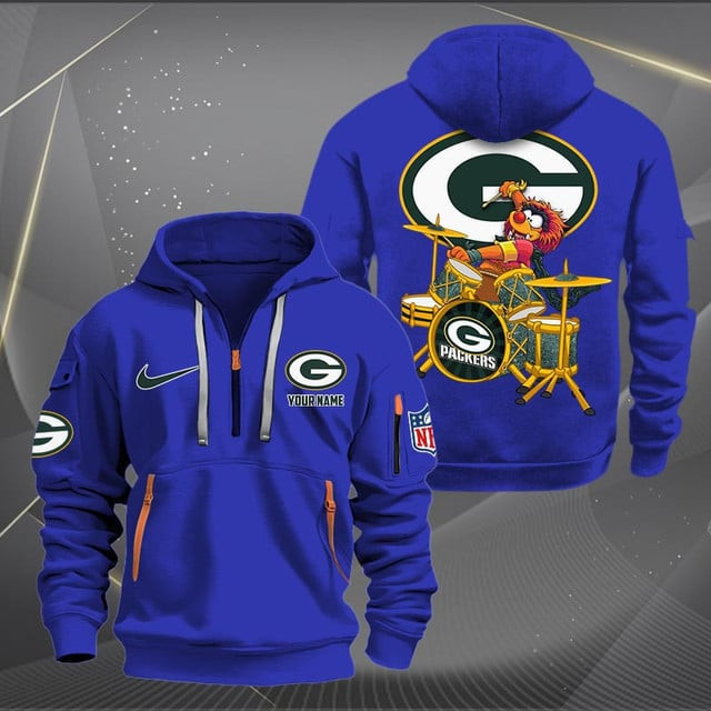 Green Bay Packers Premium Personalized Quarter Zip Hoodie AZBTCQZH000012 - Famjoys Green Bay Packers Premium Personalized Quarter Zip Hoodie AZBTCQZH000012 - Famjoys