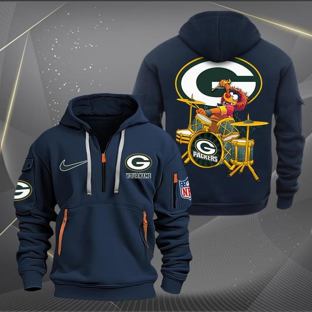 Green Bay Packers Premium Personalized Quarter Zip Hoodie AZBTCQZH000012 - Famjoys Green Bay Packers Premium Personalized Quarter Zip Hoodie AZBTCQZH000012 - Famjoys
