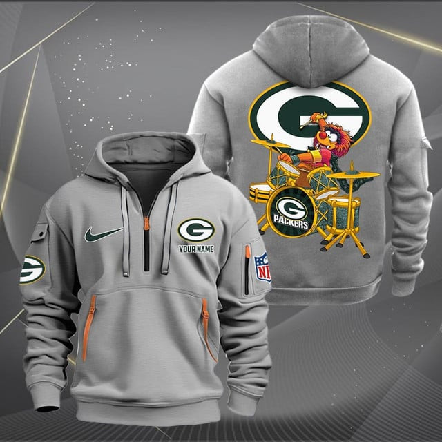Green Bay Packers Premium Personalized Quarter Zip Hoodie AZBTCQZH000012 - Famjoys Green Bay Packers Premium Personalized Quarter Zip Hoodie AZBTCQZH000012 - Famjoys