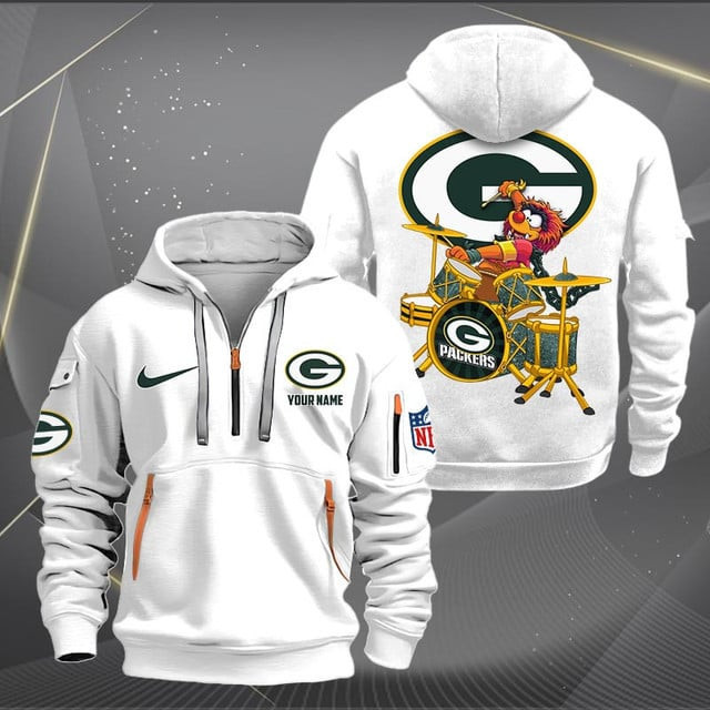 Green Bay Packers Premium Personalized Quarter Zip Hoodie AZBTCQZH000012 - Famjoys Green Bay Packers Premium Personalized Quarter Zip Hoodie AZBTCQZH000012 - Famjoys