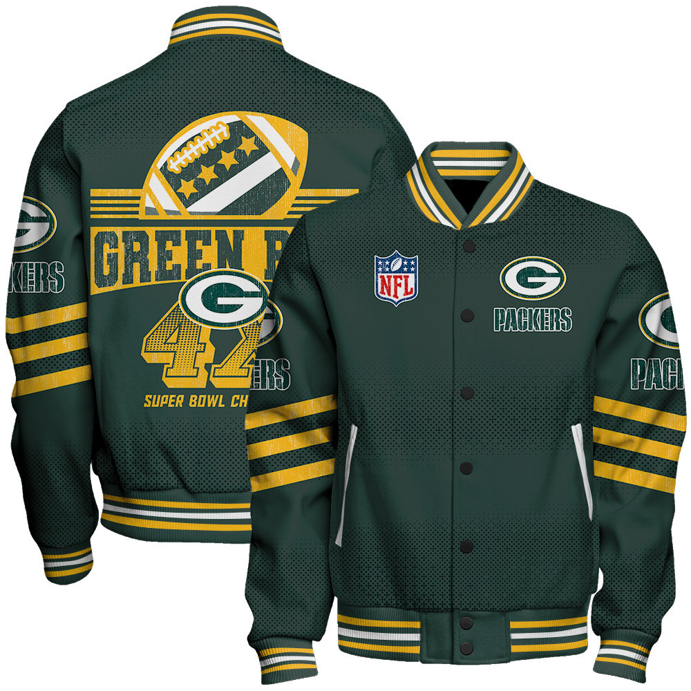 Green Bay Packers Proud Of Every Championship Win Unisex Varsity Jacket - Famjoys Green Bay Packers Proud Of Every Championship Win Unisex Varsity Jacket - Famjoys