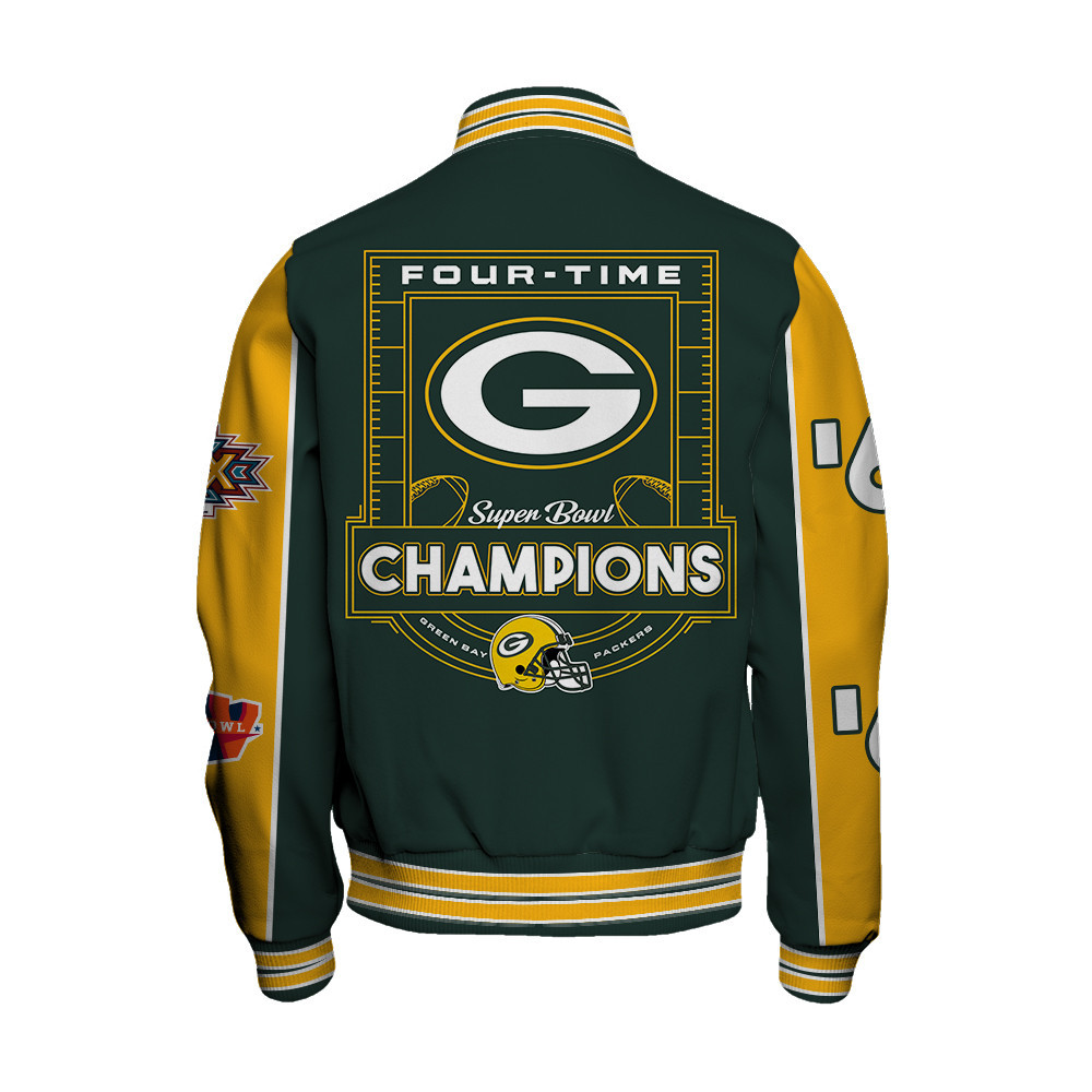 Green Bay Packers Super Bowl Champions Live For These Colors Varsity Jacket - Famjoys Green Bay Packers Super Bowl Champions Live For These Colors Varsity Jacket - Famjoys