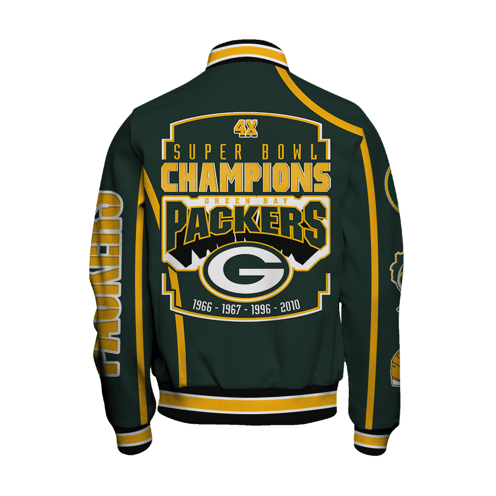 Green Bay Packers Super Bowl Champions Winning Spirit Varsity Jacket - Famjoys Green Bay Packers Super Bowl Champions Winning Spirit Varsity Jacket - Famjoys